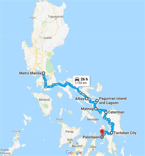 Manila to Leyte .